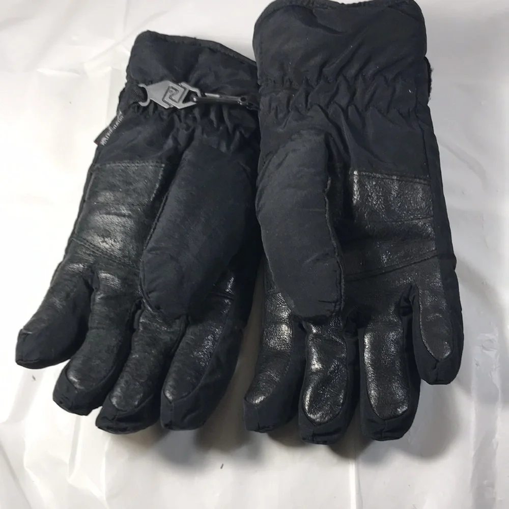 Kombi Women’s Vintage Black Ski Snowboarding Thinsulated Leather Palms Gloves